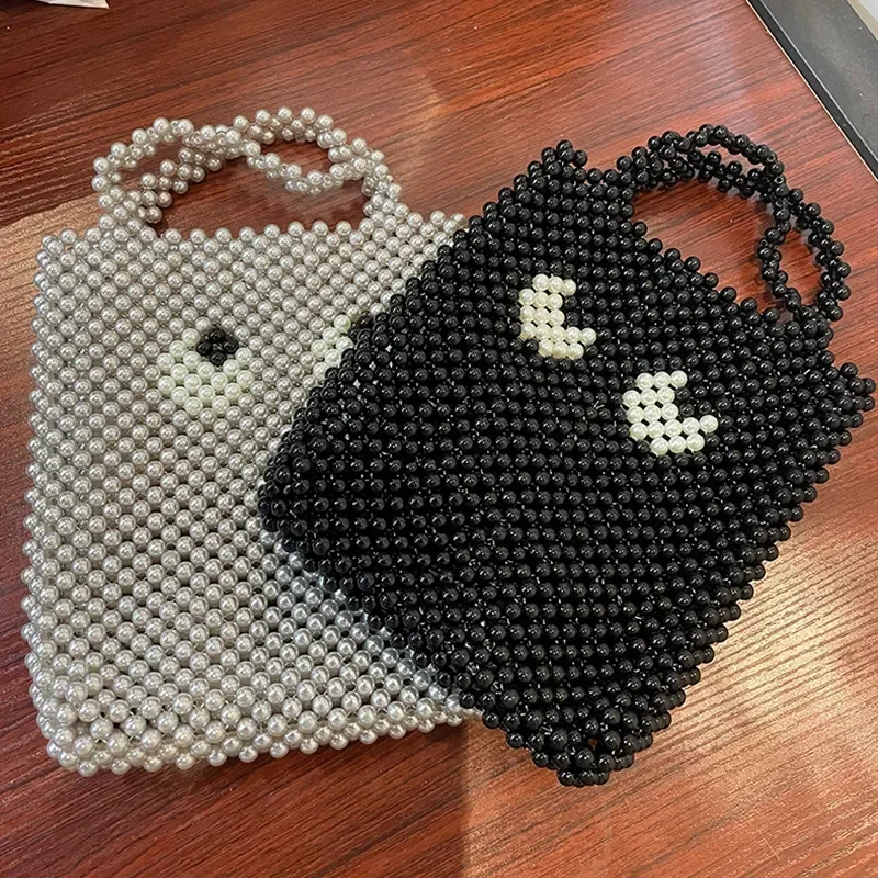 

Eyes Hundred Handbag Beads Hand-made Woven Luxury Shoulder Personality Beaded Clutch Purse Design Cartoon Brand Big Women's