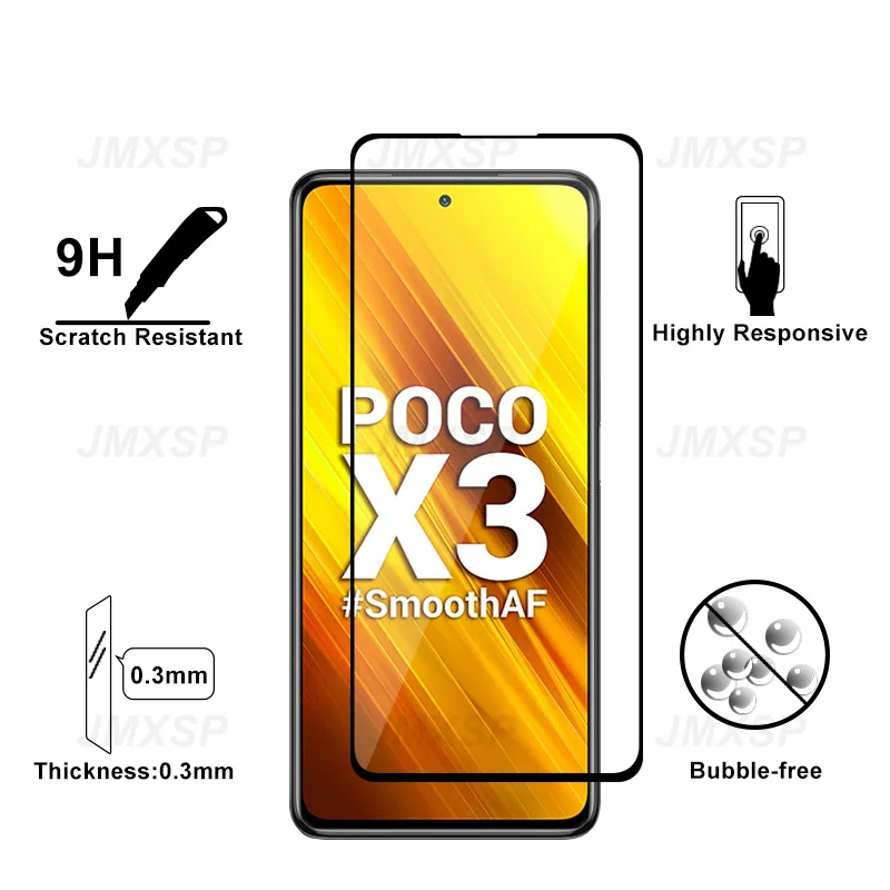Защитное стекло 4 в 1 для Xiaomi Poco X3 M4 M3 M2 F2 Pro закаленное X4 NFC F3 GT F1 X2 C3 стеклянная