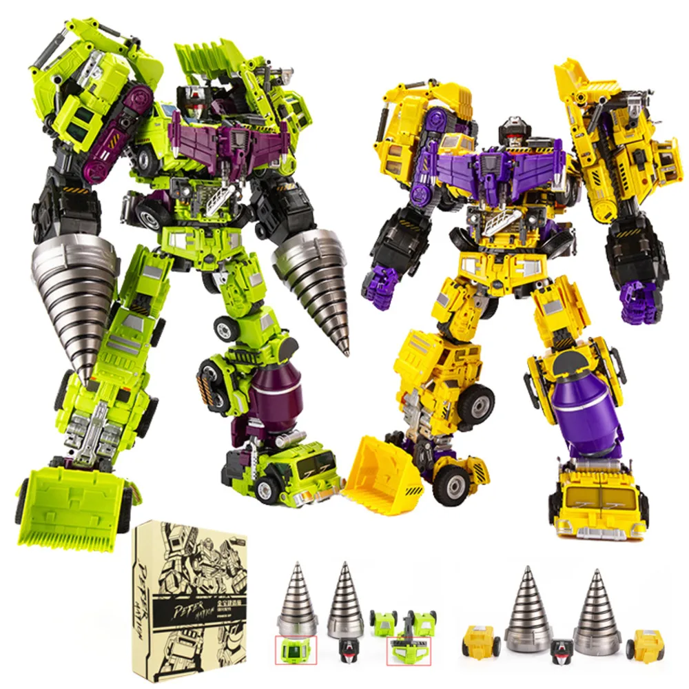 

JINBAO 8008 GT Devastator Transformation Action Figure Toy IDW Oversize 6IN1 Movie Model Deformation Car Robot KO Scrapper Figma