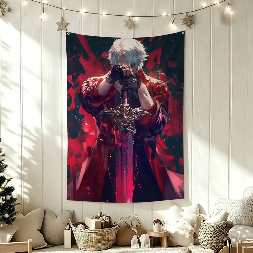Фото Забавные флаги D-Devil M-May C-Cry 5 Dante DMC для спален, предметы домашнего декора, украшения для улицы, декор для гаража, флаги №2