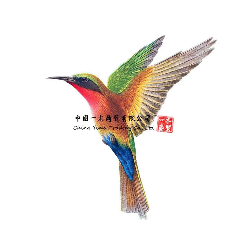 

Наклейка с колибри ручной работы