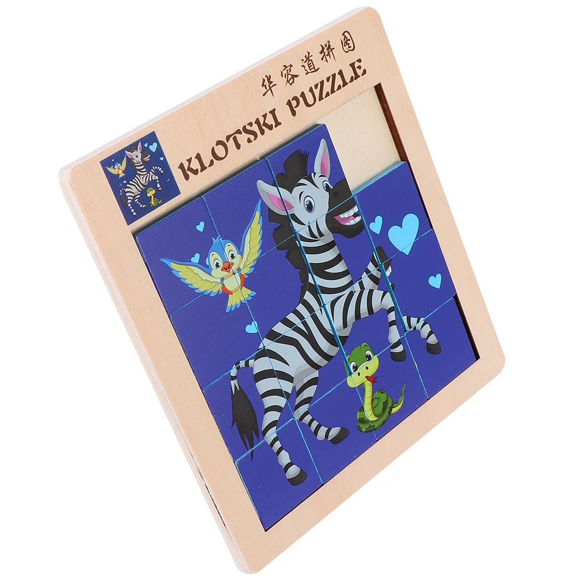 

1PC Kid Educational Puzzle Toy Wooden Double-sided Puzzle Animals Numbers Puzzle