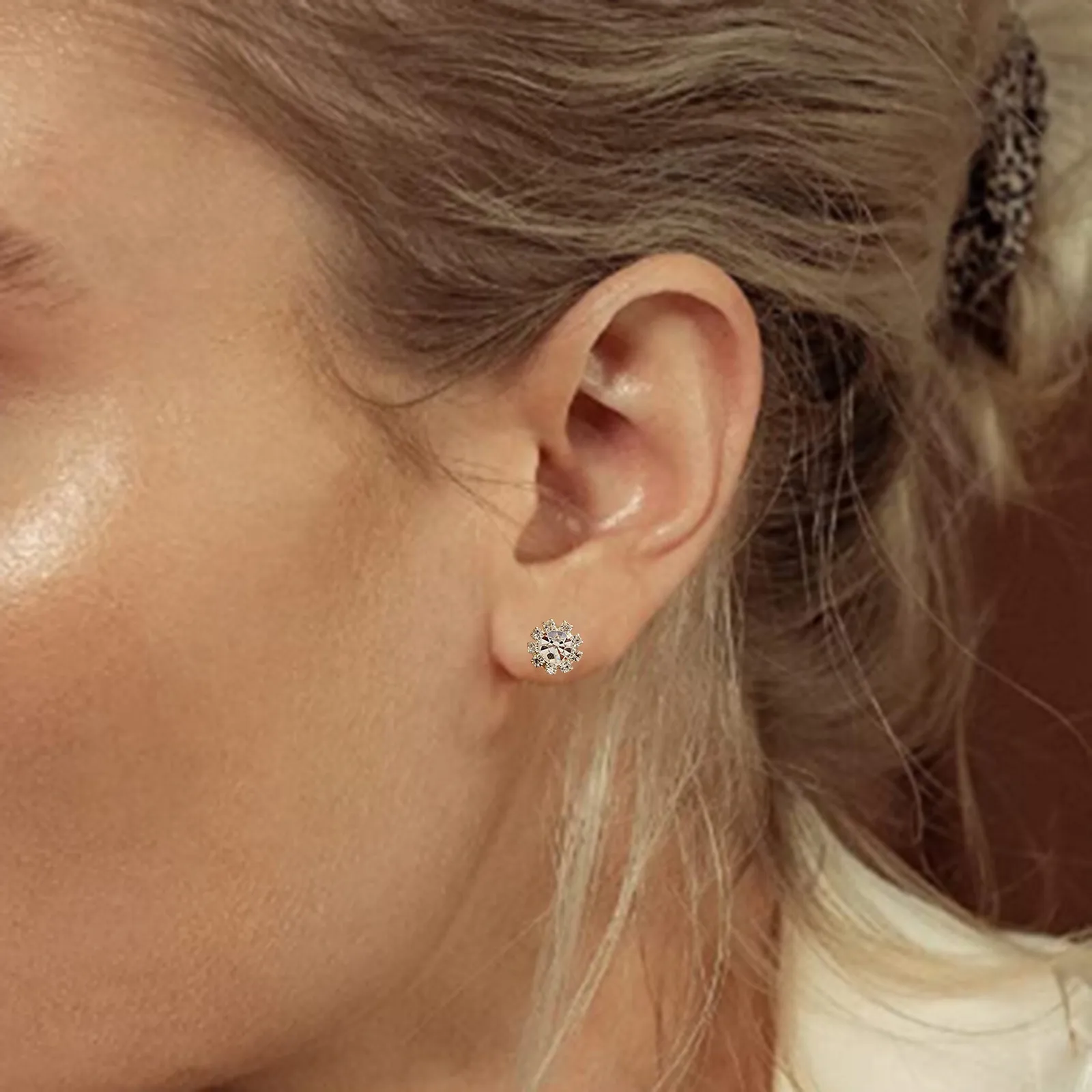 Элегантные серебряные свадебные 1 инкрустированные серьги женские