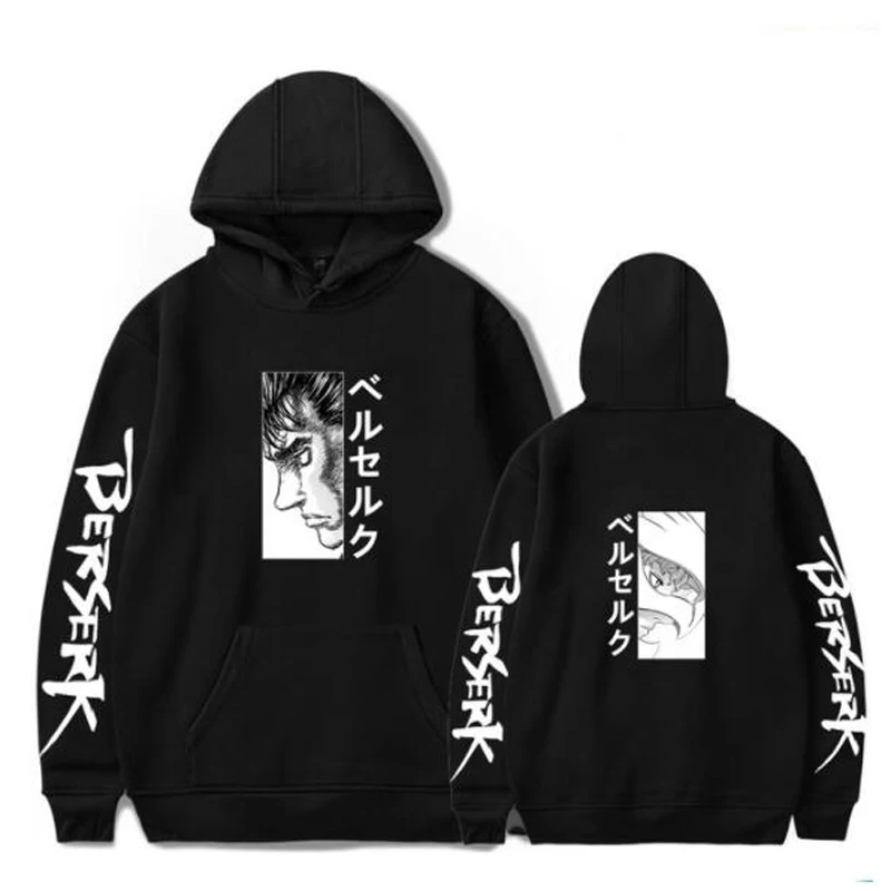 

Japan Anime Berserk Guts Funny Hoodie Hip Hop Graphic Sweatshirts Harajuku Tracksuit Poleron Hombre Streetwear Oversized Clothes