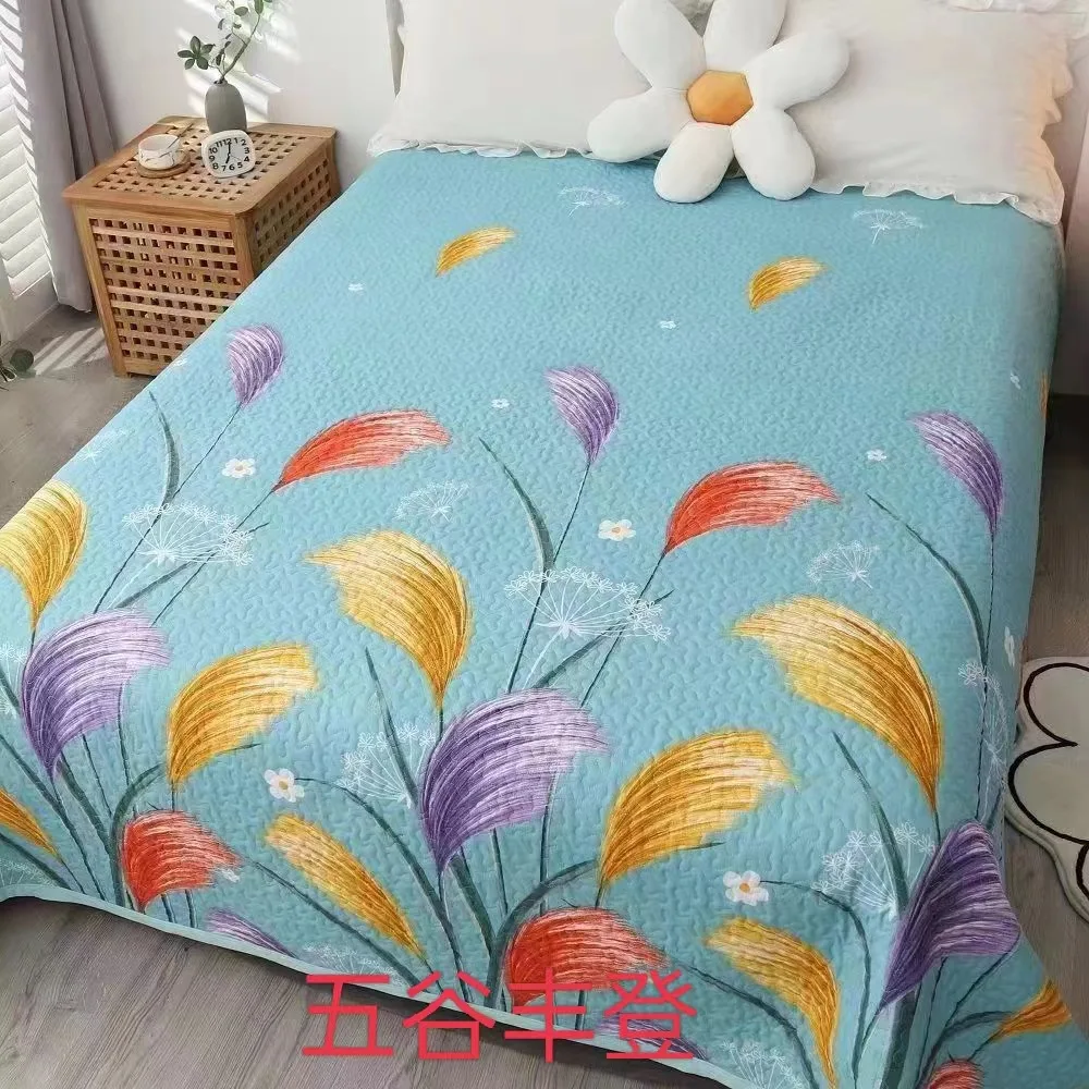 Peiqing Four Seasons Universal Print Bed Cover Thickened Machine Washable Double-sided Kang Sheet Tatami Non-Slip M...