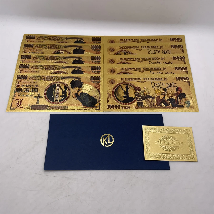 9 моделей японских аниме тетрадь смерти Золотые пластиковые открытки манга