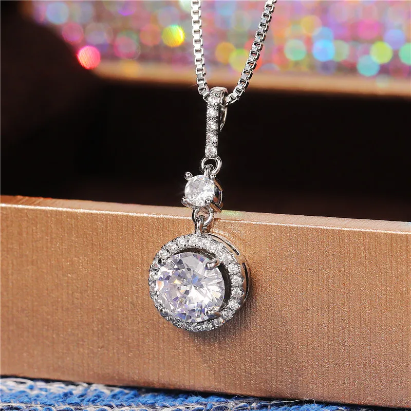 2022 Современное женское свадебное ожерелье ослепительный белый CZ камень