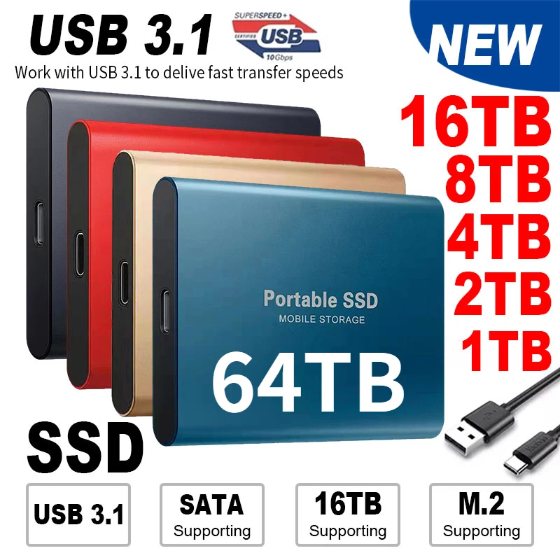 

Original High-speed 1TB SSD 2TB Portable External Solid State Hard Drive USB3.1 500GB Interface Mobile Hard Drive for Laptop
