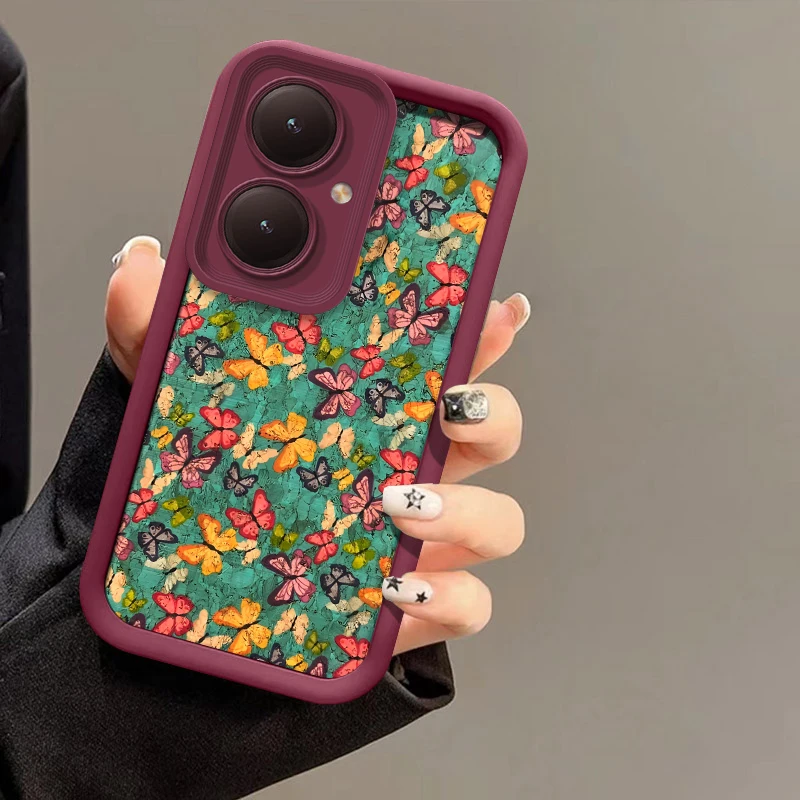 Blooming Butterfly Case For Vivo Y72 Y67 Y55 Y53S Y51A Y51 Y50 Y36 Y35M Y35 Silicone Shockproof Bumper Back Soft Phone Cover
