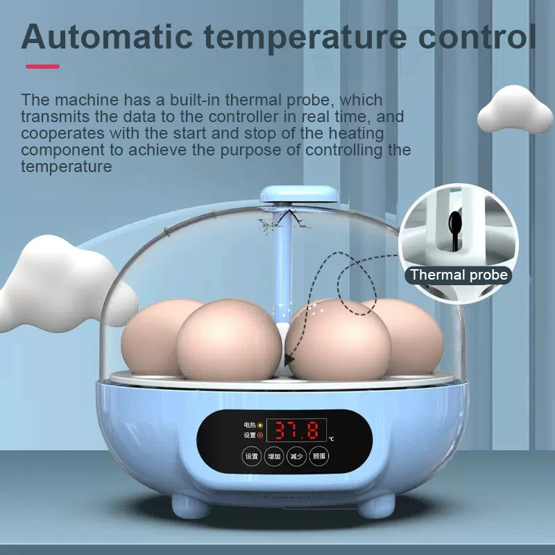 

Автоматический интеллектуальный 6-яичный инкубатор с контролем температуры и влажности, инкубатор, искусственная утка, 6 яиц, Брудер, инструменты для фермы