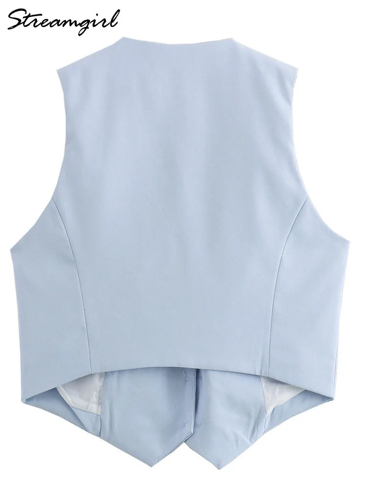 Женский короткий жилет Streamgirl розовый офисный укороченный без рукавов лето-осень