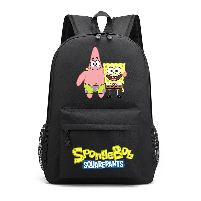 SpongeBob Backpack Graffiti Backpack for Women Korean Schoolbag Kawaii Backpack for Girls and Boys Cute Zipper Purse Backpack