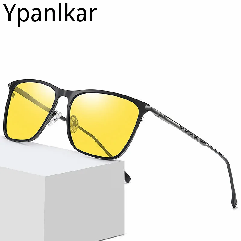 

Очки солнцезащитные мужские/женские поляризационные, металлическая оправа, квадратные, с пружинными дужками, ночное видение, брендовые диз...