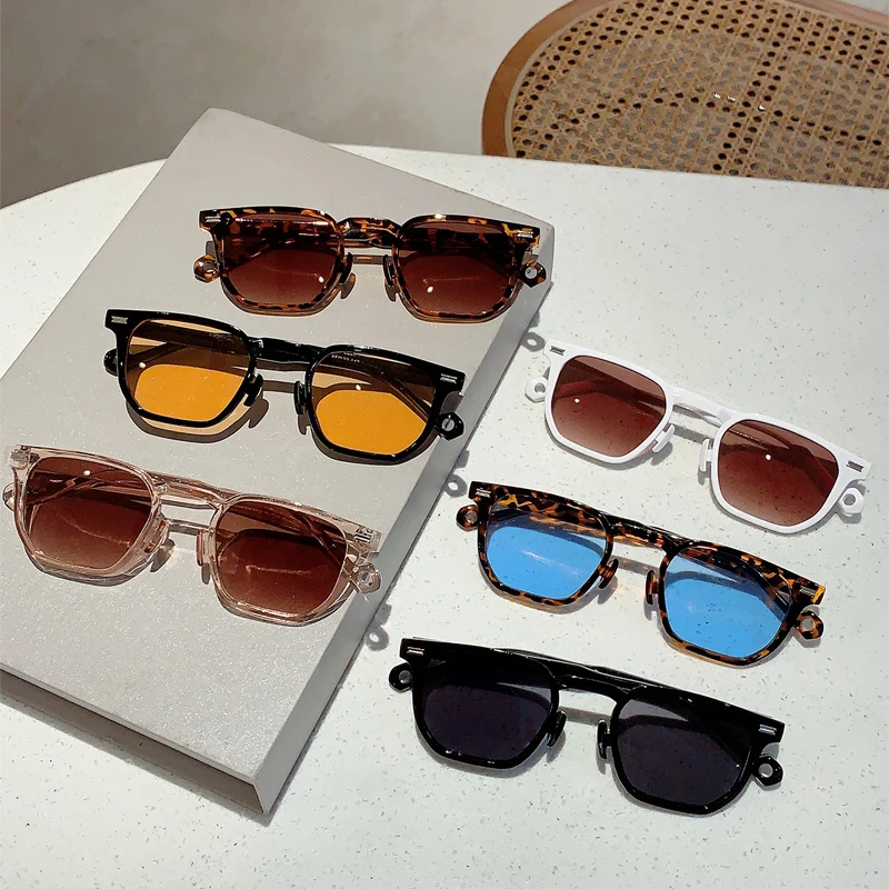 KAMMPT Квадратные Солнцезащитные очки 2024 новые стильные винтажные градиентные