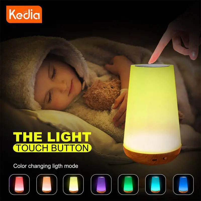 

Table Lamp Bedside Lamp For Bedroom 13 Color Changing Touch Night Light RGB Remote Dimmable USB Rechargeable Portable Room Light