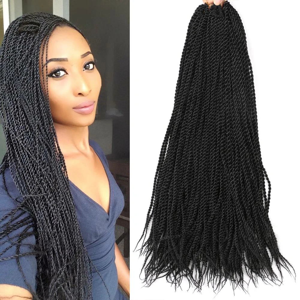 

Good Crotchet Braids 22 Inch Small Senegalese Twist Hair Crotchet Curly Hair African Ombre Kanekalon Braiding Hair 30 Strands