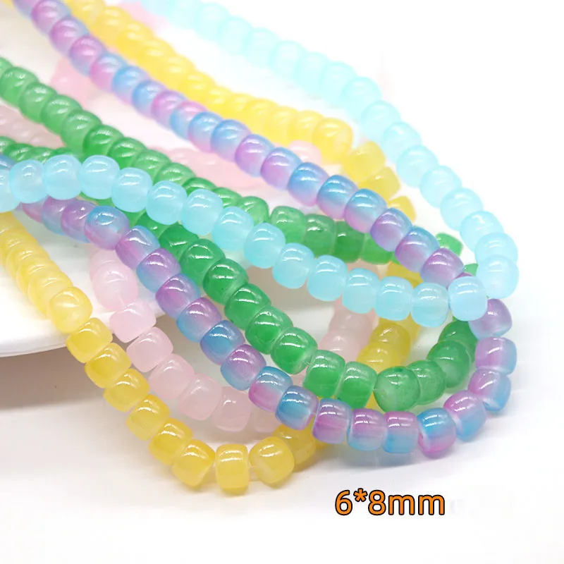 New 6x8mm Barrel Bead Crystal Glass Beads Smooth Loose Beads For Jewelry Making Beads DIY Necklace Bracelet Beads Wholesale