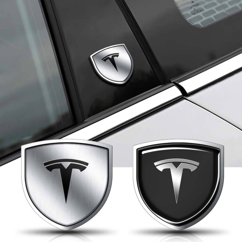 

1/2pcs 3D Metal Car Body Window Decoration Stickers Badges Auto Styling For Tesla Model 3 2021 Model y 2022 Model s Model x etc