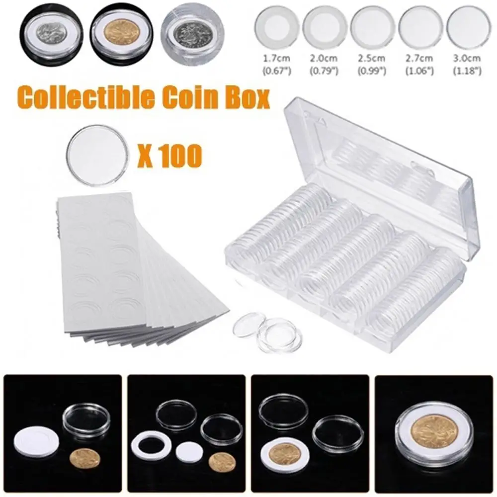 

Держатель для монет, круглые прозрачные капсулы, чехол для 17/20/25/27/30 мм