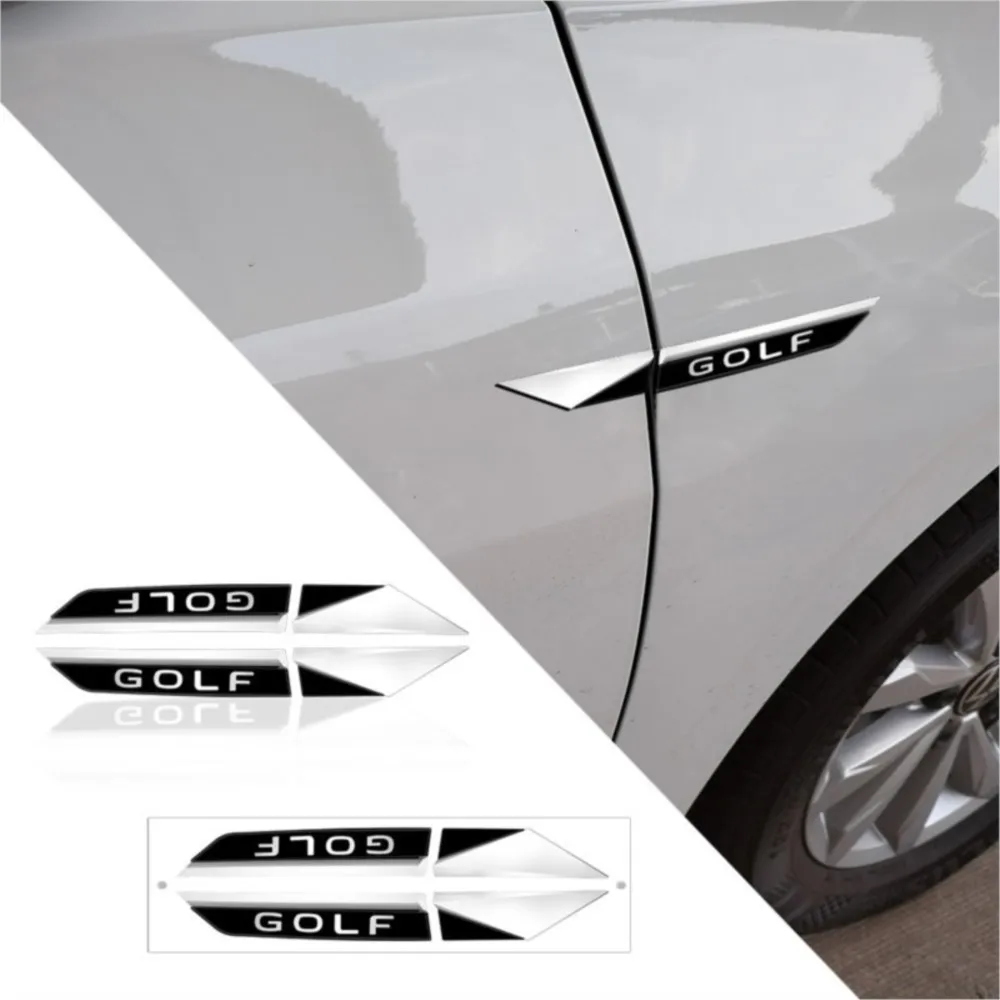 Фото 2 шт. 3D ABS эмблемы для Volkswagen Rline Passat Golf, наклейки на боковые крылья автомобиля, декоративные стикеры, логотипы, аксессуары для авто №5