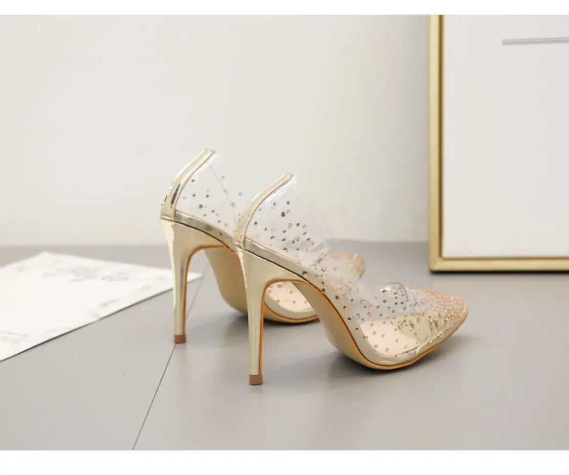 Women Shoes Fashion RhinestoneWomen's high heels Bridesmaid Wedding Shoes Solid Pointed Toe Stiletto Pumps High Heels Large size