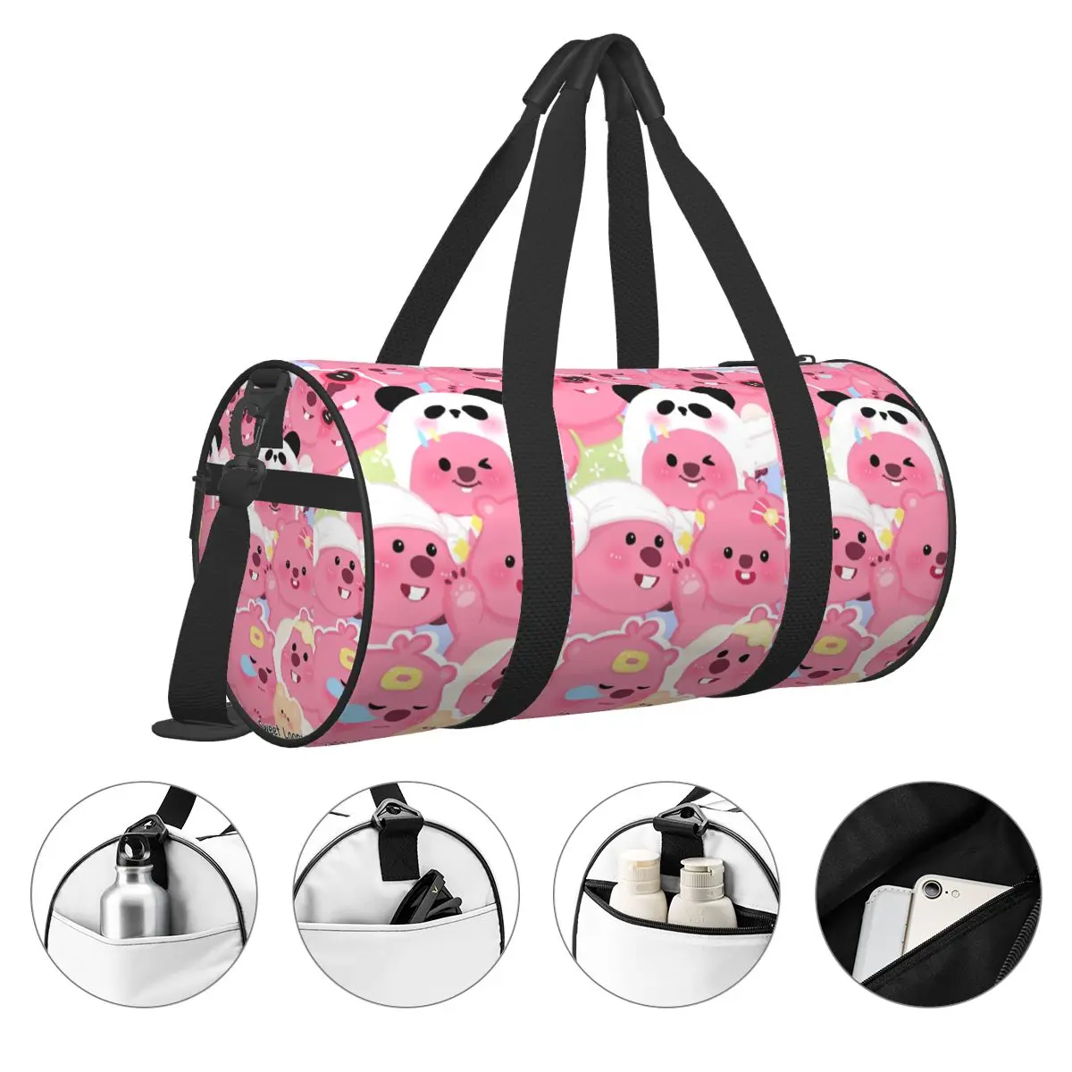 Дорожная сумка Kawaii Loopy Gym Bag с милыми мультяшными животными портативные