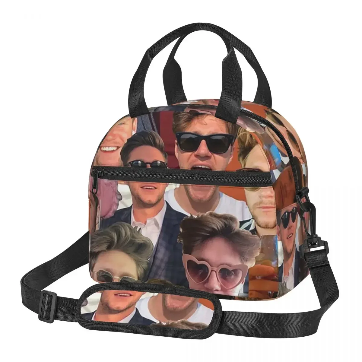 Фото Термосумка для обедов NiallHoran Photo Collage, изолированная, для школы, для хранения бенто-боксов, портативная, термосумка-холодильник для еды №1