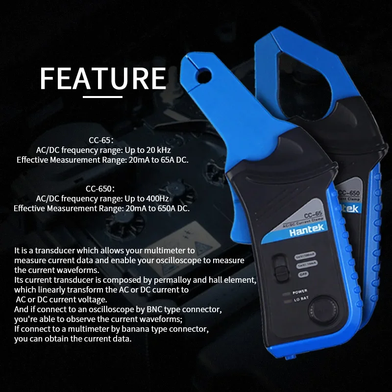 Осциллограф Hantek Cc65 Cc650 С Токовым Зажимом Датчик Переменного/постоянного Тока