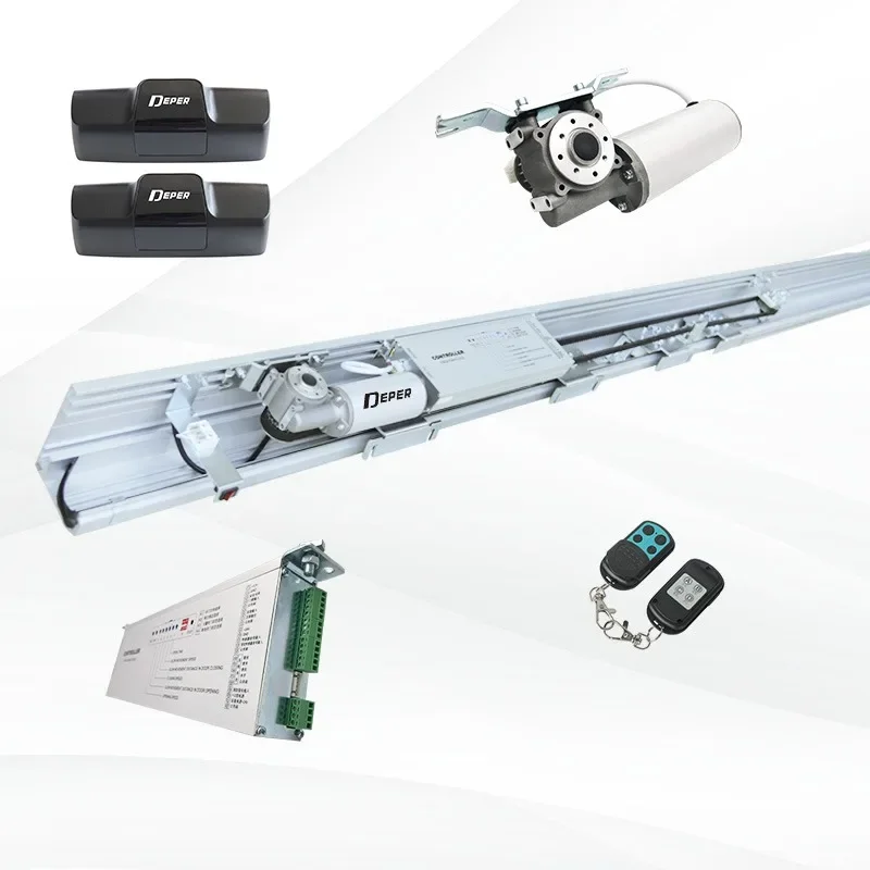 Тяжелая автоматическая раздвижная стеклянная дверь Deper 2x250 кг открывалка с