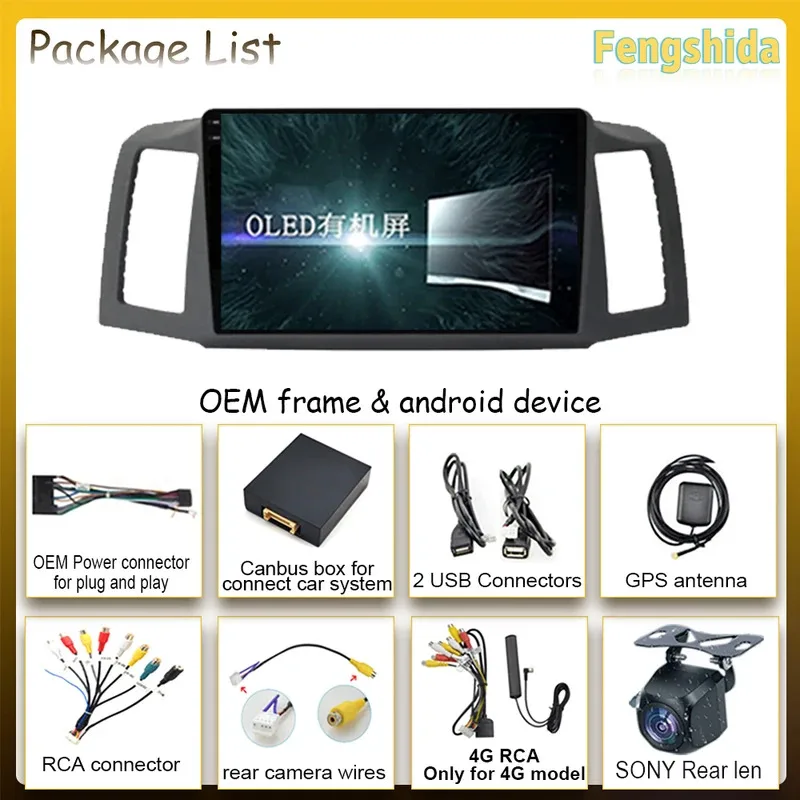 Фото Автомагнитола Carplay Android для JEEP Grand Cherokee WK 2004-2007, мультимедийный видеоплеер, GPS-навигация, 2din DVD №3