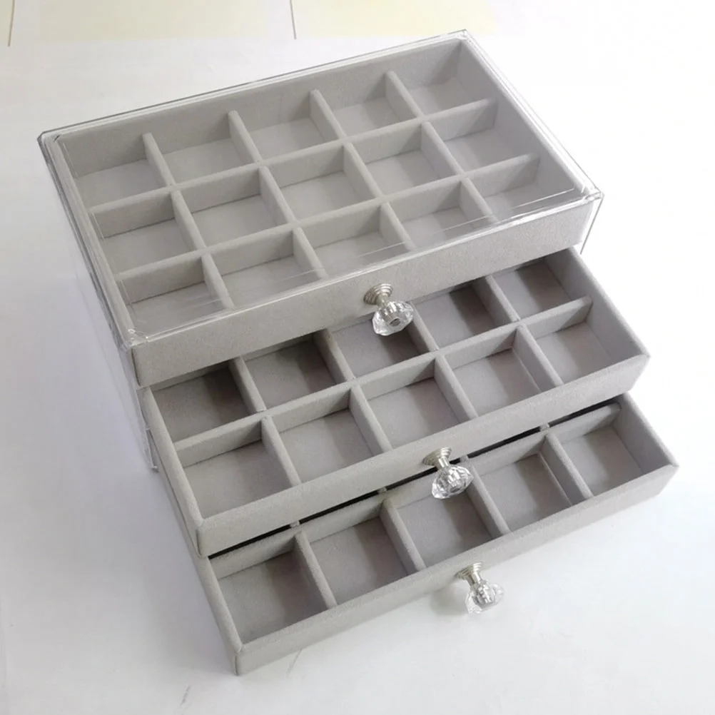 Jewelry Storage Box Organizer Acrylic Case Display Makeup Trayholder Earringring Clear Showcase Bracelet Multi Divider