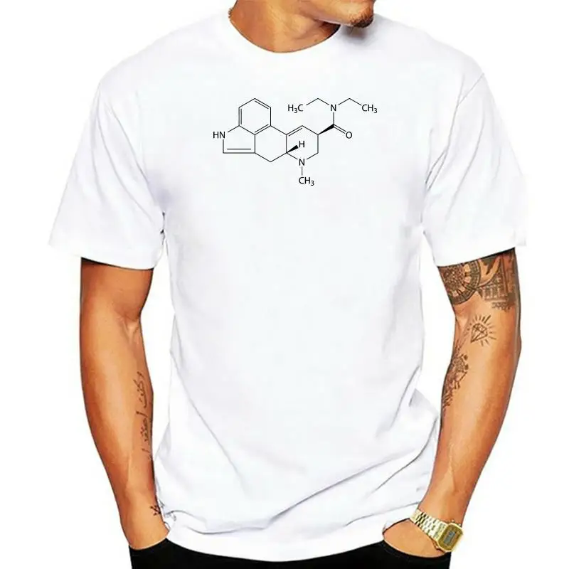 

Новинка, Мужская футболка, модная футболка с психоделическим принтом LSD молекулы кислоты, 100% Премиум хлопок, Теренс Маккенна DMT