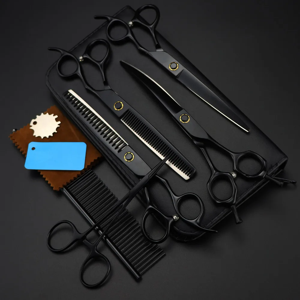 

Профессиональные японские ножницы для стрижки собак 440c 7 ''с подшипником 6 комплектов уход за домашними питомцами ножницы для стрижки и филировки Парикмахерские ножницы