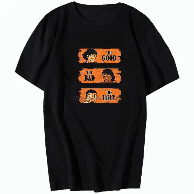 

Men's short sleeve t-shirt Captain Tsubasa The Good The Bad The Ugly Tees Tops Harajuku graphic t shirts Summer Men clothing