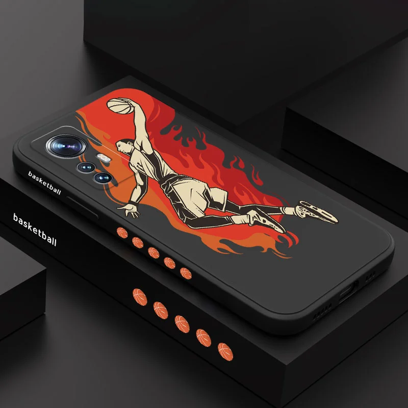 

Basketball Flames Phone Case For Xiaomi Mi 12 11 Ultra lite 10 10S 9 11T 10T 9T Pro Lite Poco M4 X4 F3 X3 M3 5G Pro Cover