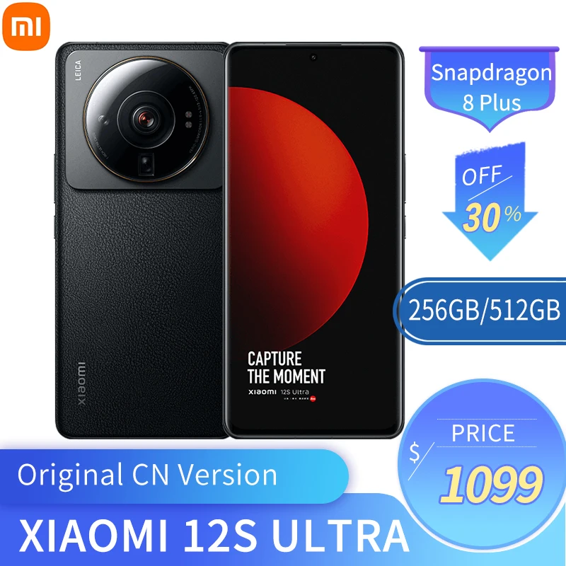 Enlarge Original New Xiaomi 12S Ultra 5G Smartphone Snapdragon 8+ 12GB 256GB 120Hz AMOLED Display 67W Charge NFC 50MP Leica Camera Phone