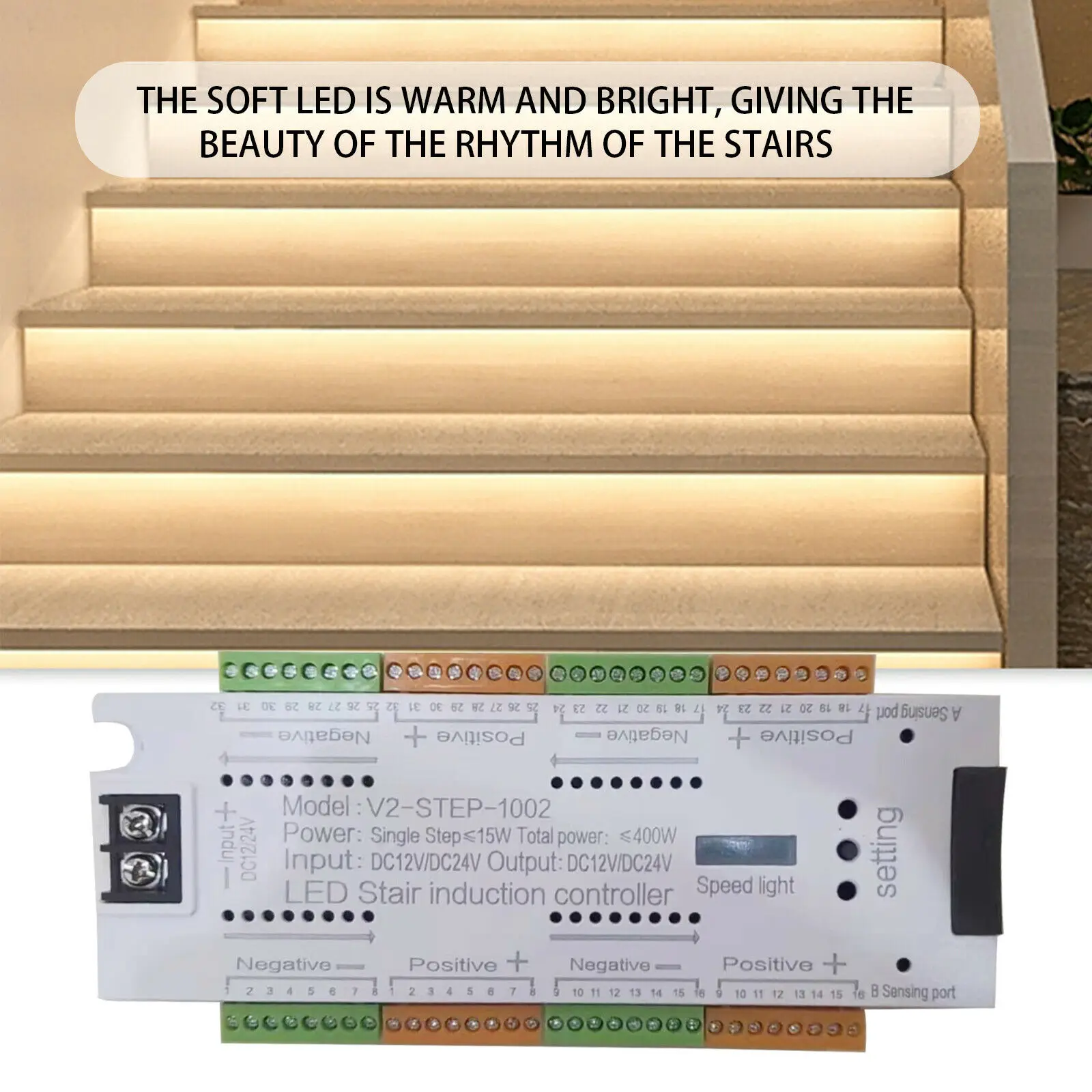 

Hot Sale LED Controller Motion Sensor Sensor Screwdriver Stair Light ≤350w 32-channel Stair Sensor DC12V/DC24V
