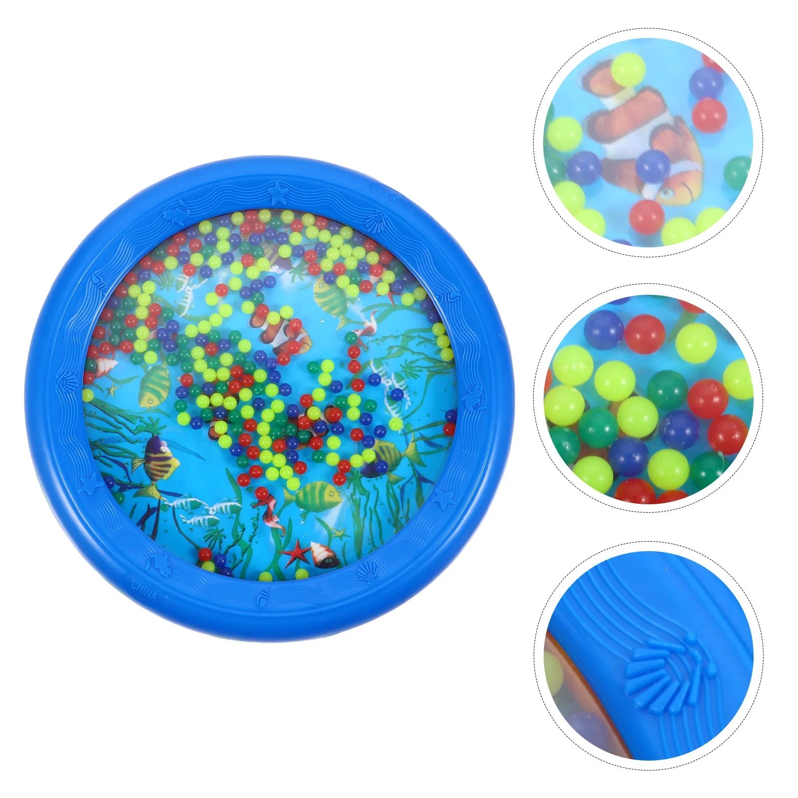 

Surf Drum Musical Instrument Baby Infant Shaker Beads Kids Toy Ocean Wave Double Sided