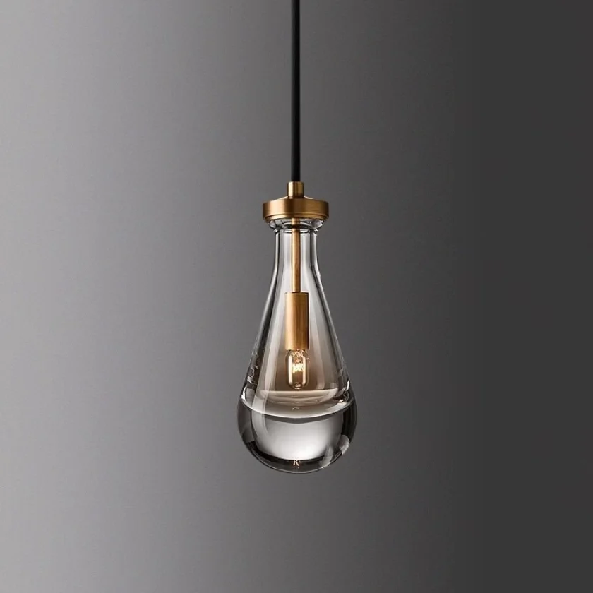 

Crystal Creative Art Water Drops Single Head Chandelier Light Luxury Staircase Light Bar Bedroom Study Raindrop Bedside Lamps