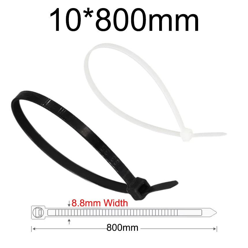 

10*720/760/800/900/1000/1200/1500 мм, ширина 8,8/9 мм, черно-белое самоблокирующееся нейлоновое кольцо, ремешок на молнии, застежка-молния, кабельная стяжка