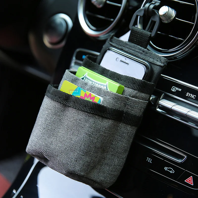 

Car Storage Organizer Box Oxford Bag Hanging Holder Outlet Vent Stowing Tidying In Auto Phone Pocket Bucket Bag Car Accessories