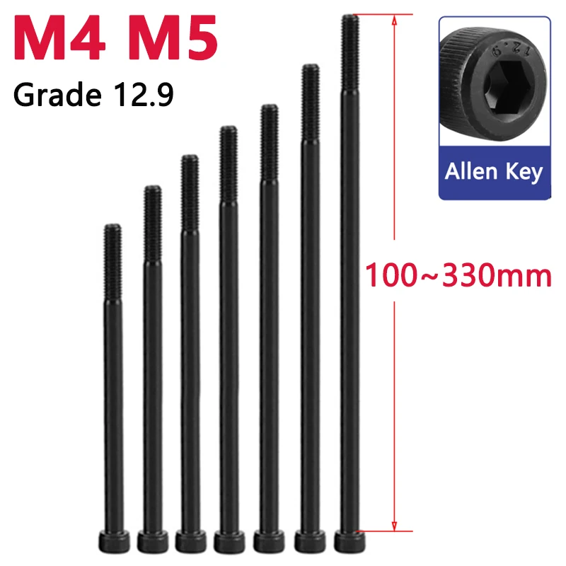 

GooBetter Болты М4-М5 класс 12.9 черные шестигранные 100-330 мм