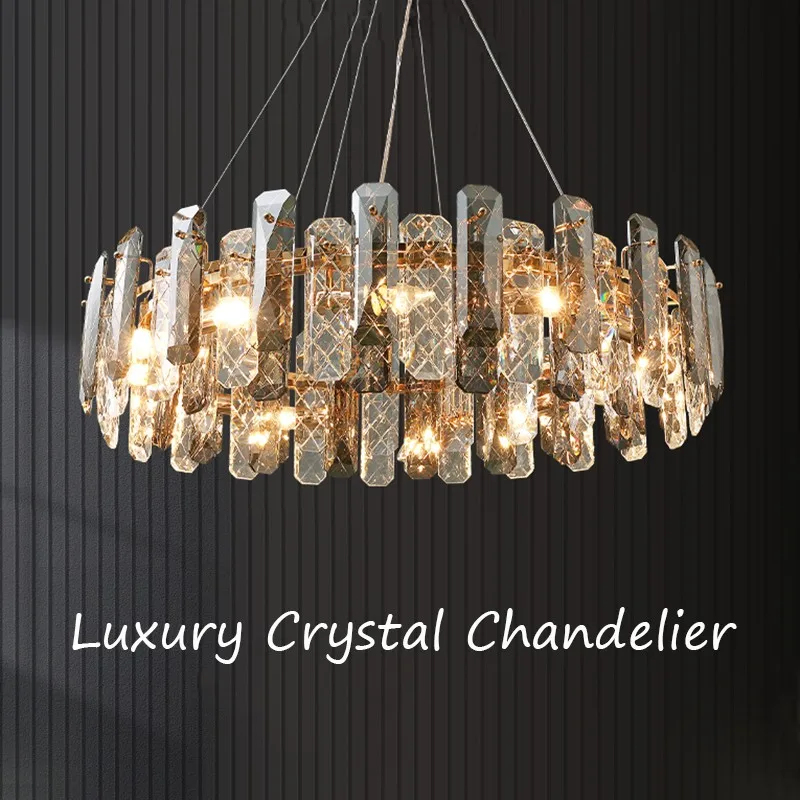 

LED Chandelier Pendant Lamp Light Postmodern Crystal Luxury Dining Living New Hanging Lamp Bedroom Lobby Home Deco
