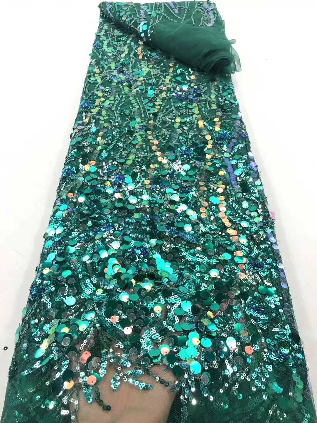 

African Lace Fabric 5 Yards 2021 Nigerian Party Asoebi Dress Sewing Material Beaded Sequin Embroidery French Net Lace