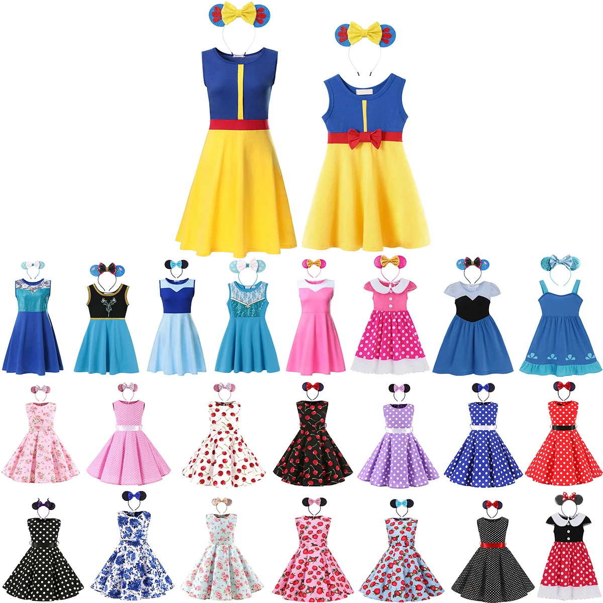 

Princess Party Dresses for Adult Cotton Frocks Female Little Mermaid Costume Vaiana Gown