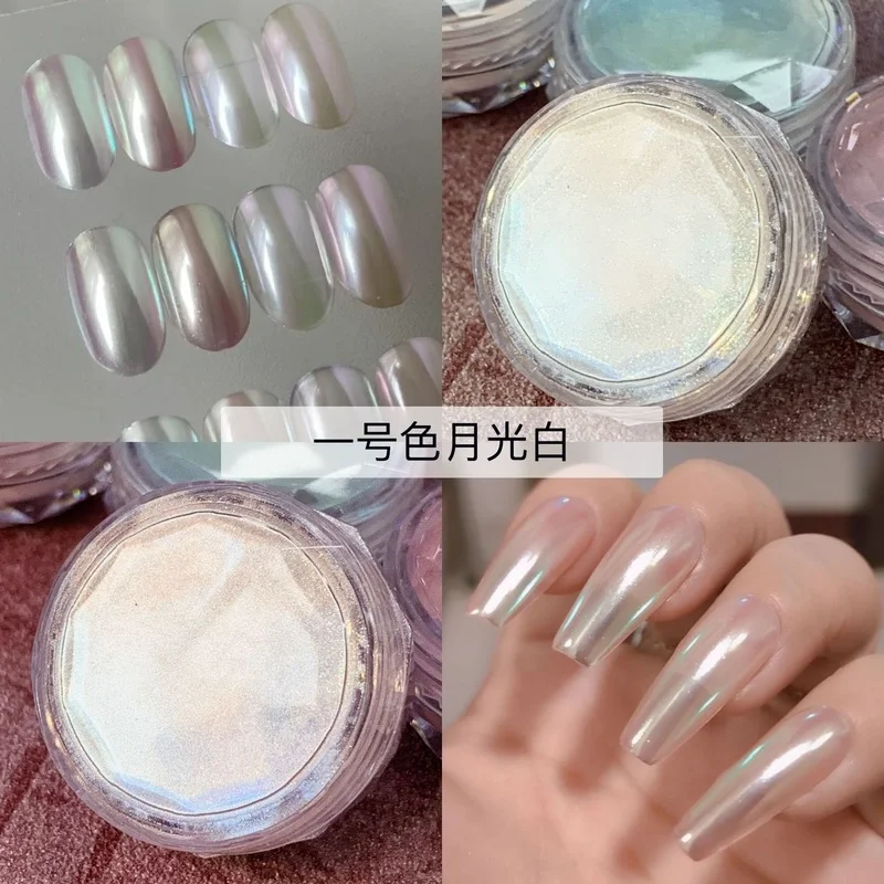 

Ice Transparent Aurora Nail Powder Jelly Neon Rainbow Holographic Chameleon Powder Chrome Aurora Effect Iridescent Pigment