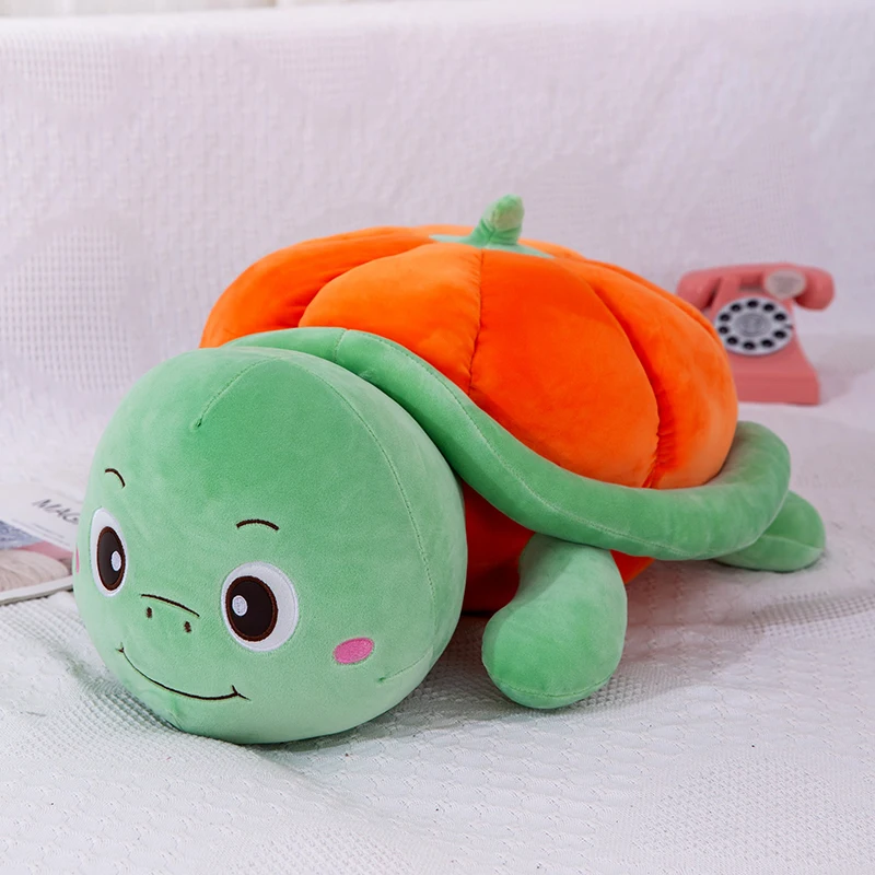 

75cm Cute Soft Pumpkin Turtle Plush Toys Office Nap Stuffed Animal Pillow Home Comfort Cushion Christmas Gift Doll for Kids Girl