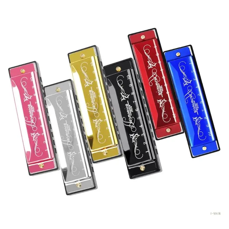 

M5TC Blues Harmonica Key-of-C, 10 Holes 20 Tones Harmonica Professional Mouth Organ for Adults, Beginners and Students