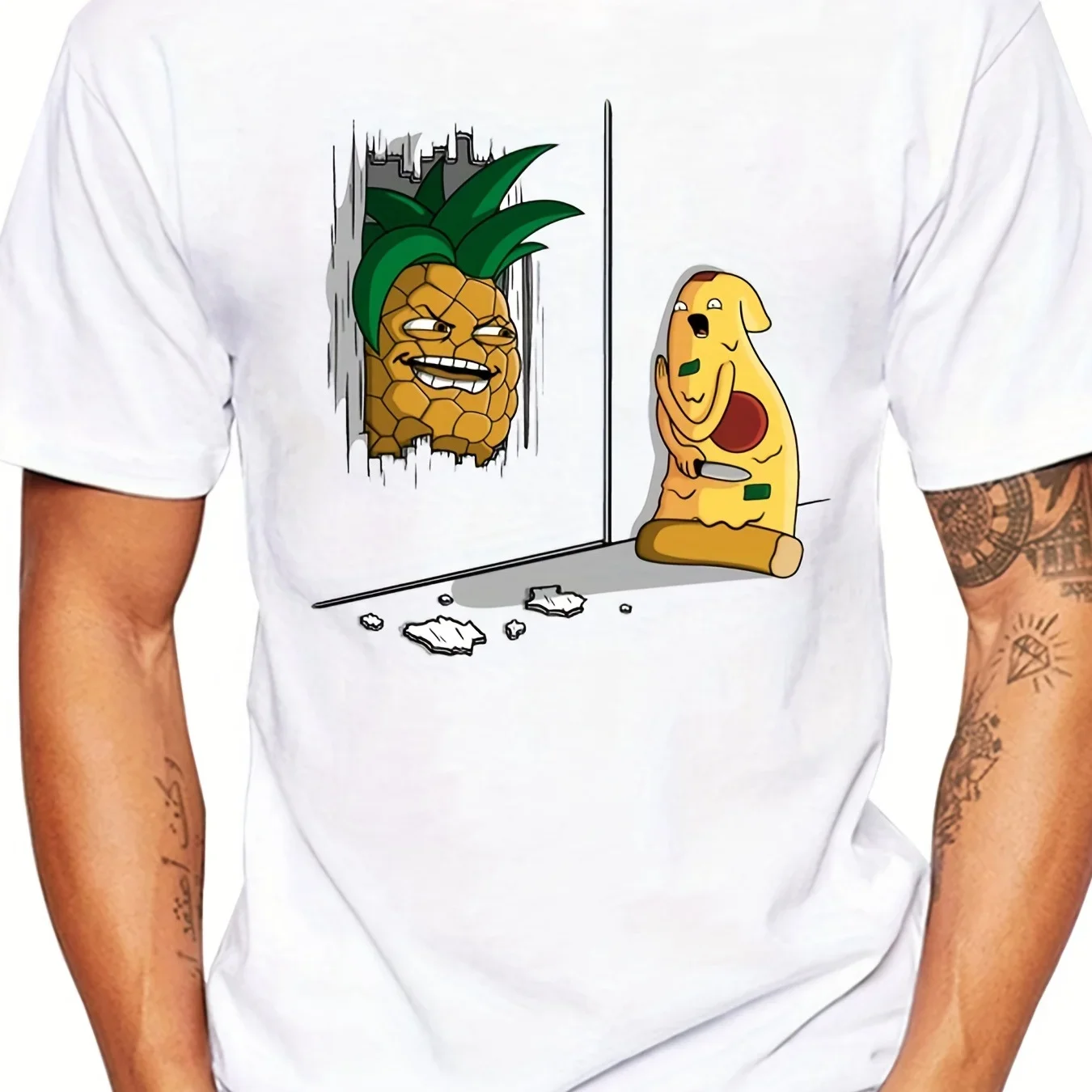 Мужская Удобная футболка с принтом различных ананасов графическим рисунком