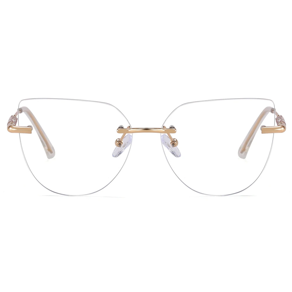 Kachawoo очки кошачий глаз без оправы женские металлические модные в оправе черные